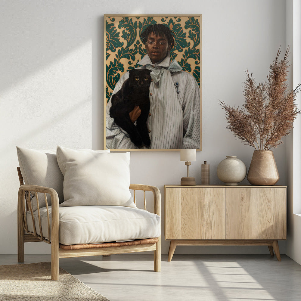 Gentleman mit Katze | Poster