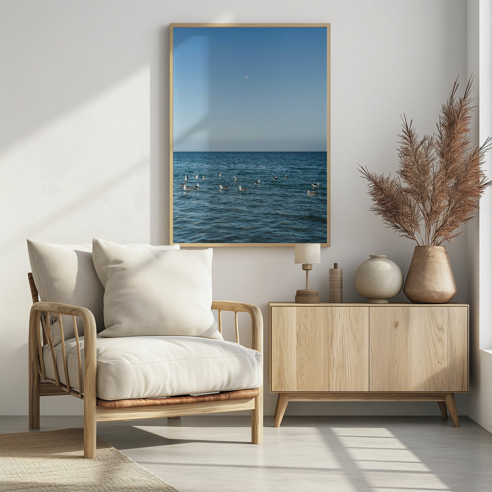Mondbeschienene Seevögel | Poster