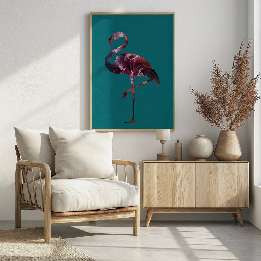 Flamingo Pink und Grün | Poster