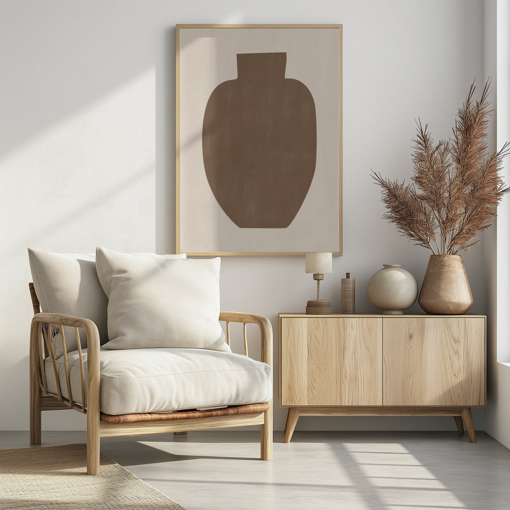 Braune Silhouette einer Vase | Poster