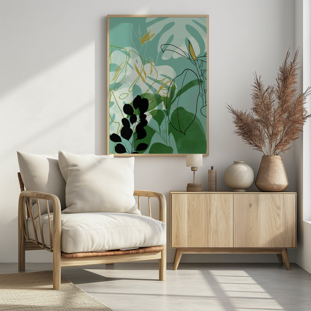 Blätterlinie Boho2 | Poster