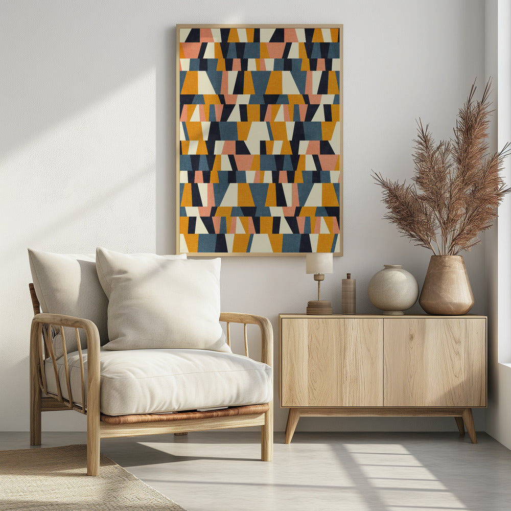 Rainbow Plus Shapes  Blue Mustard14 | Poster