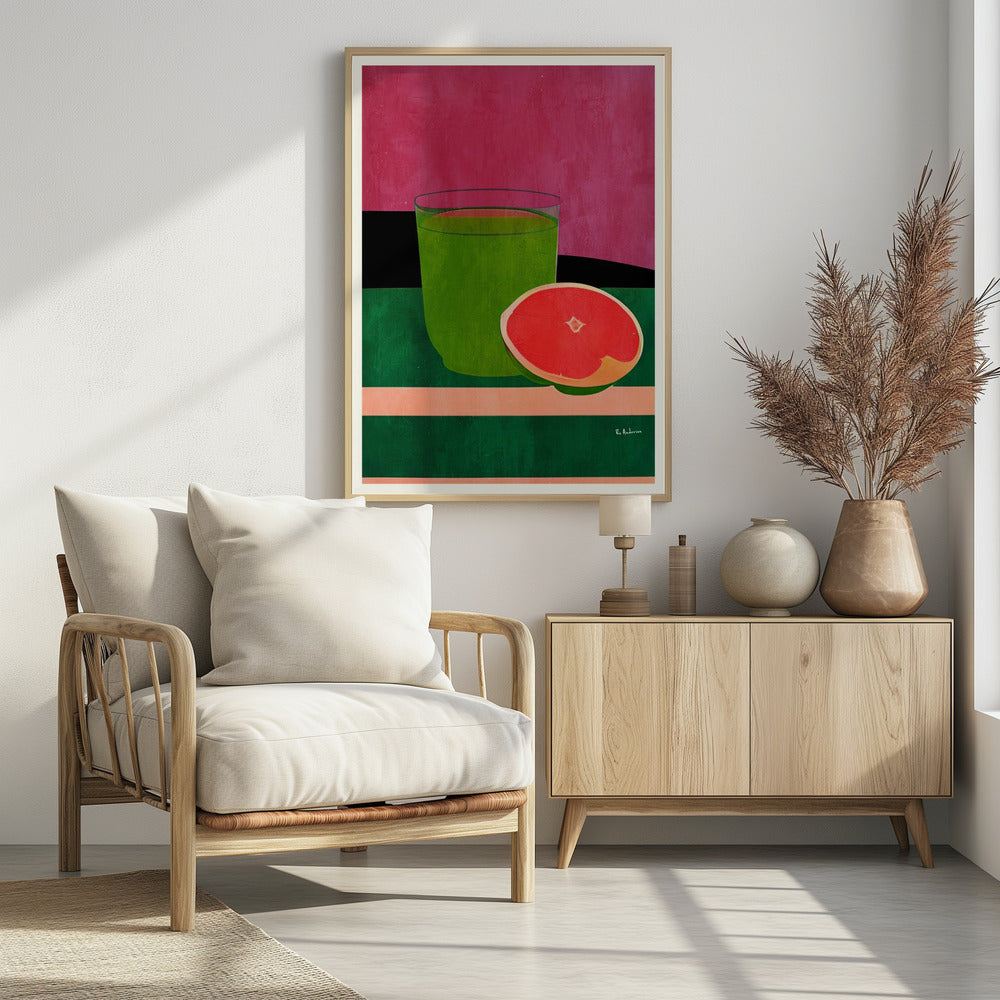 Rosa, kleine Grapefruit | Poster