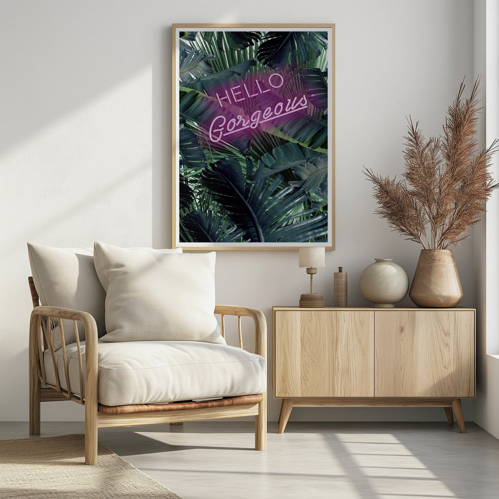 Neon-Dschungel-Gruß | Poster