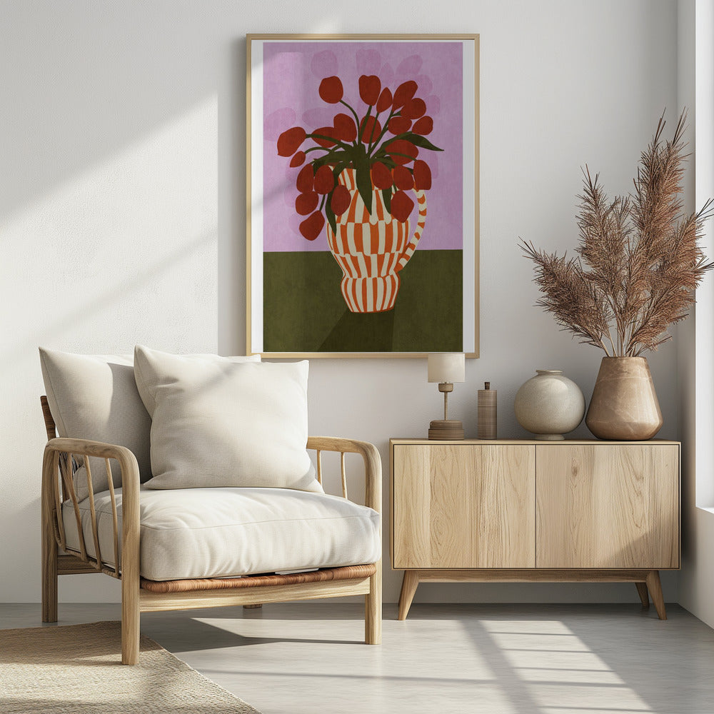 Kräftige Tulpen in der Vase | Poster