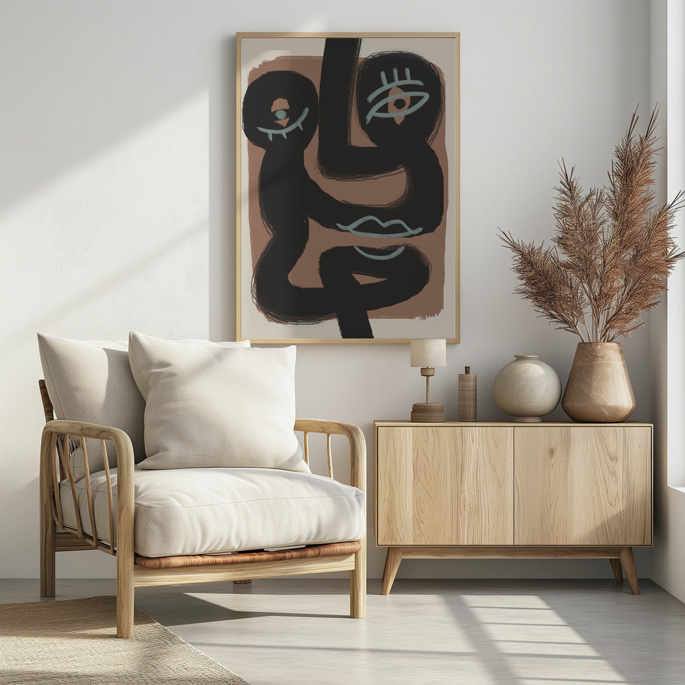Abstract Black Portrait Pair | Poster