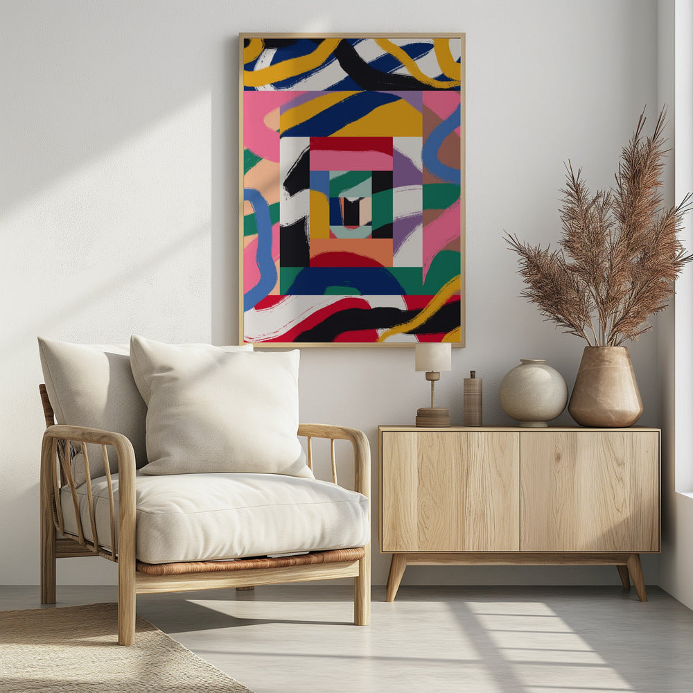 Geometrische Formen und kräftige Pinselstriche | Poster