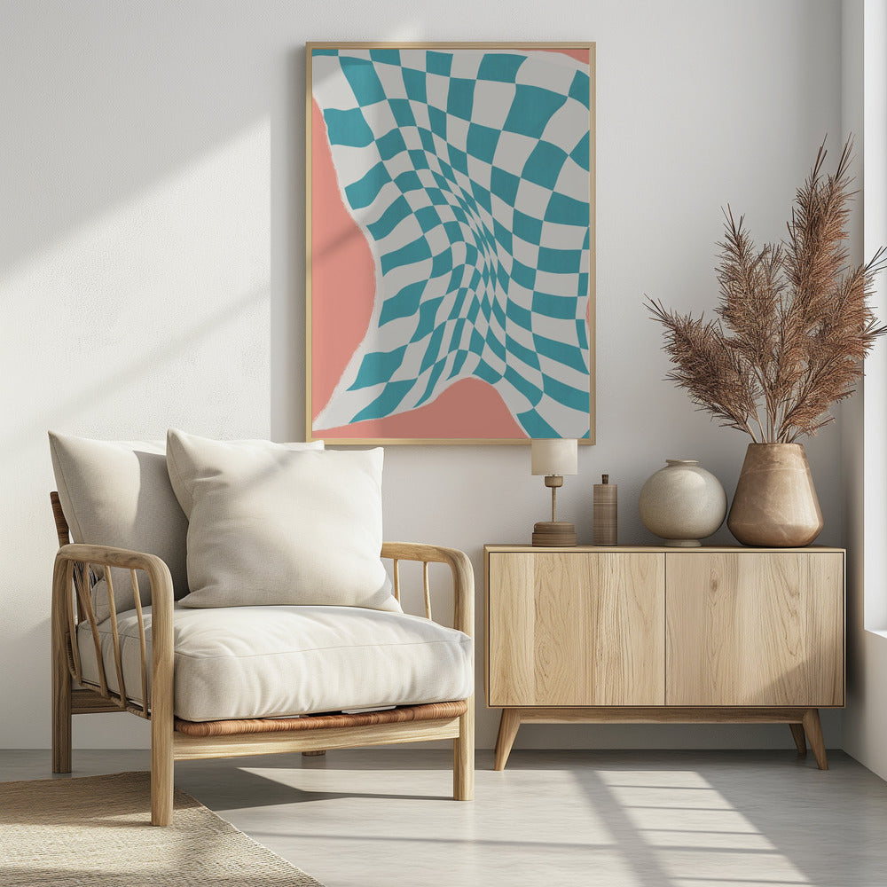 Stoff im Wind auf der Leine trocknen | Poster