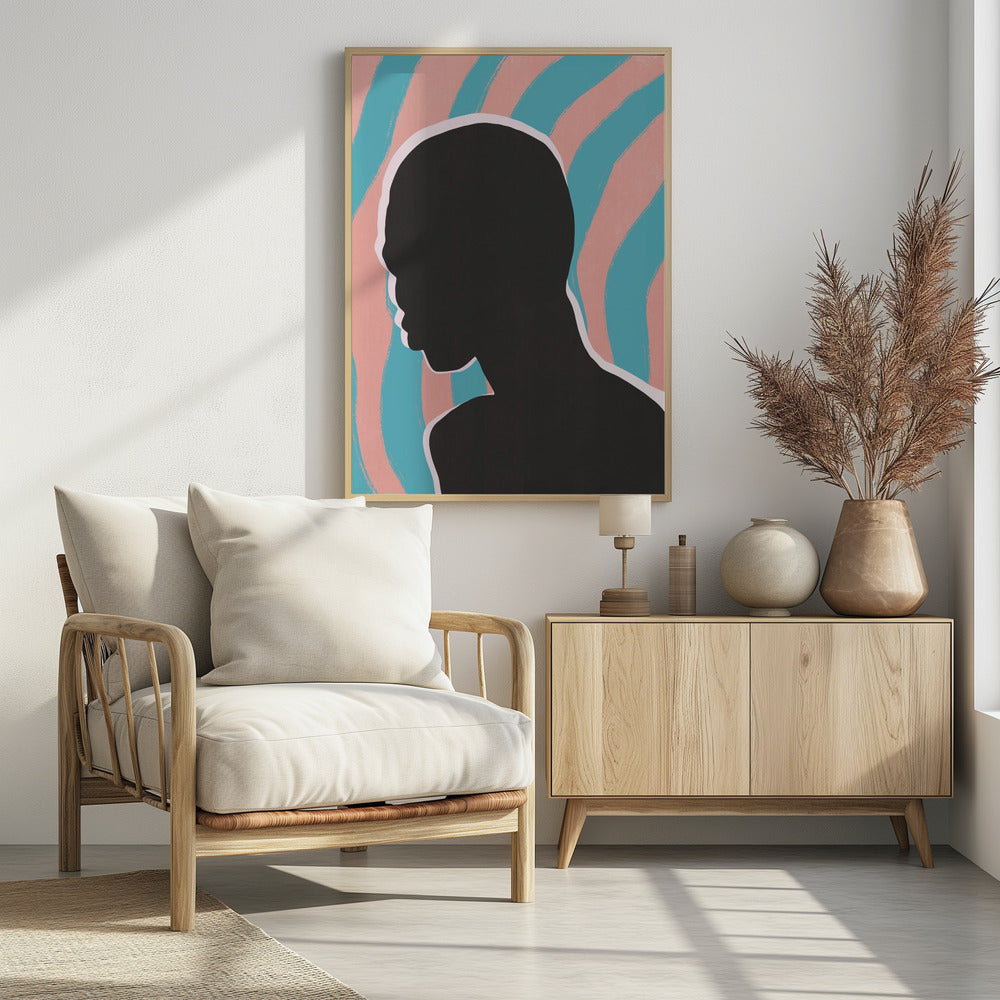 Anonymes Porträt in Neonlichtern | Poster