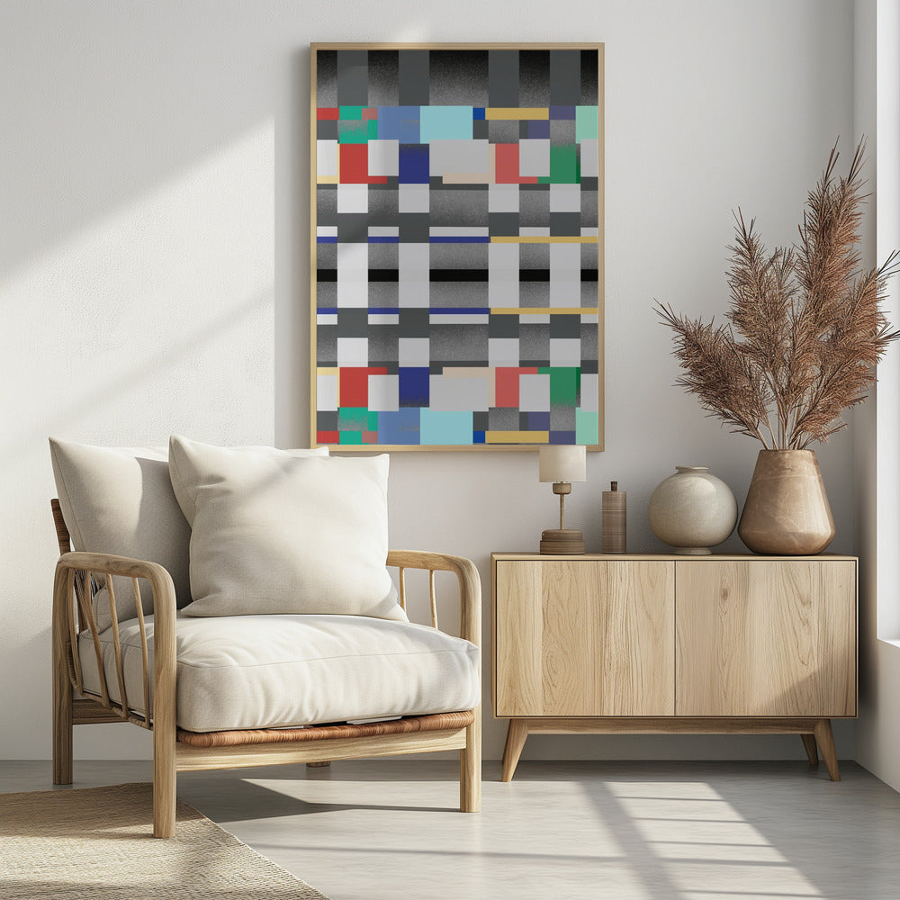 Abstraktes Design mit gitterartigem Muster | Poster