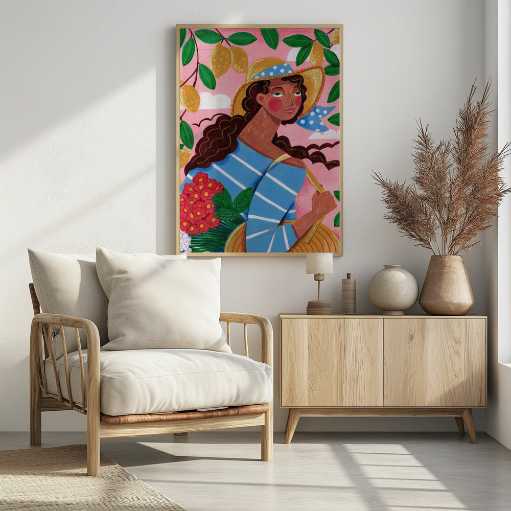 Portrait woman in Amalfi coast Italy | Poster