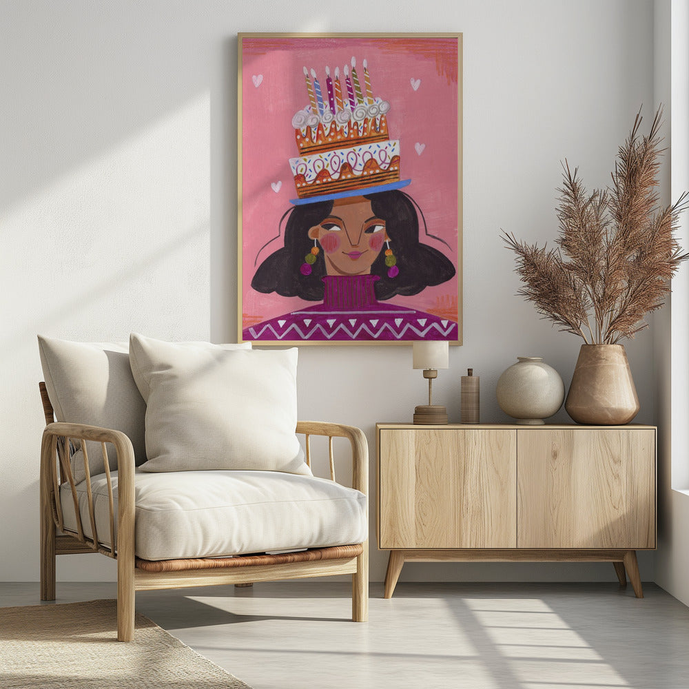 Frau mit Kuchen | Poster