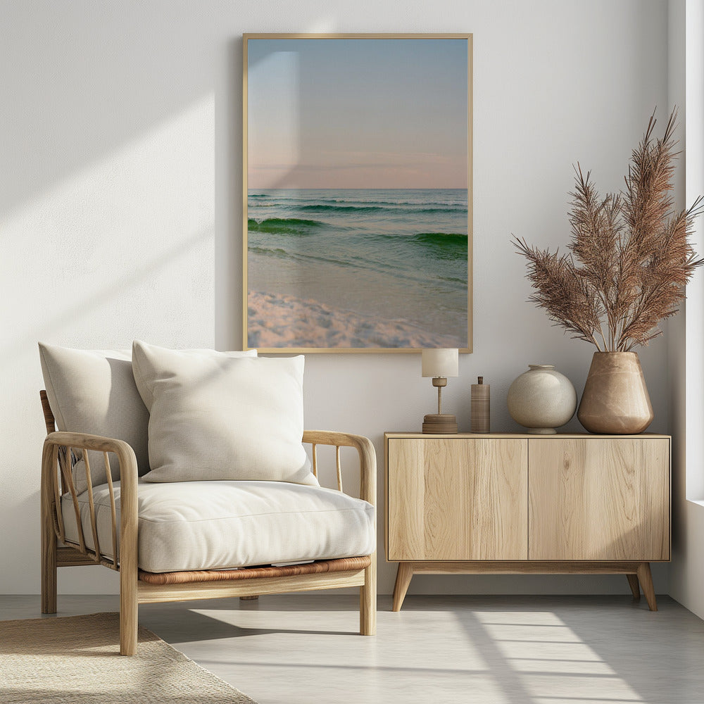 Pastellfarbener Ozean-Sonnenuntergang V | Poster