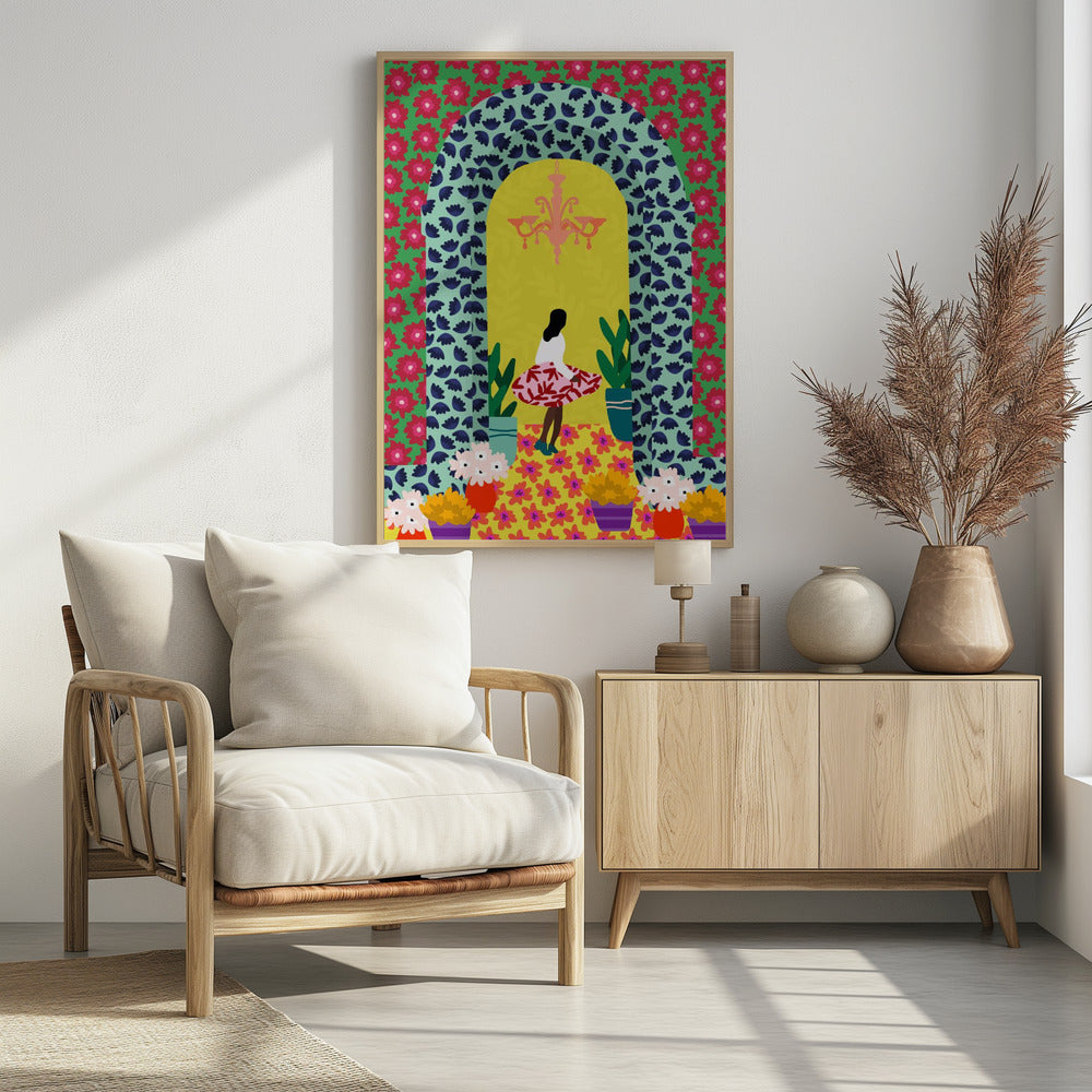 Florales Portalmädchen | Poster