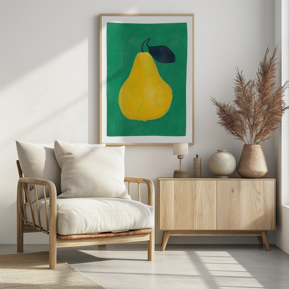 Minimalistisches Gelbes Birnen-Poster