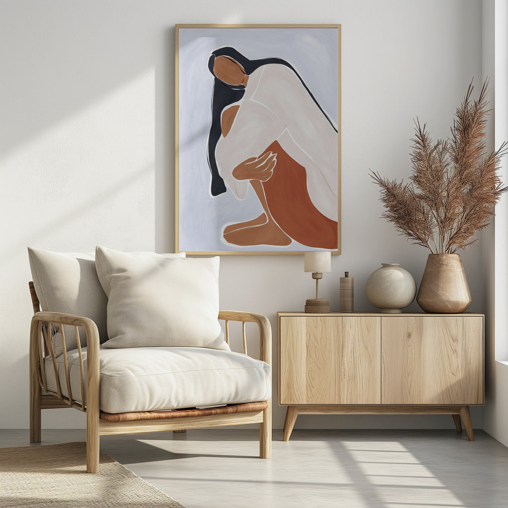 Frau umarmt sich selbst, Druck von Ivy Green Illustrations | Poster