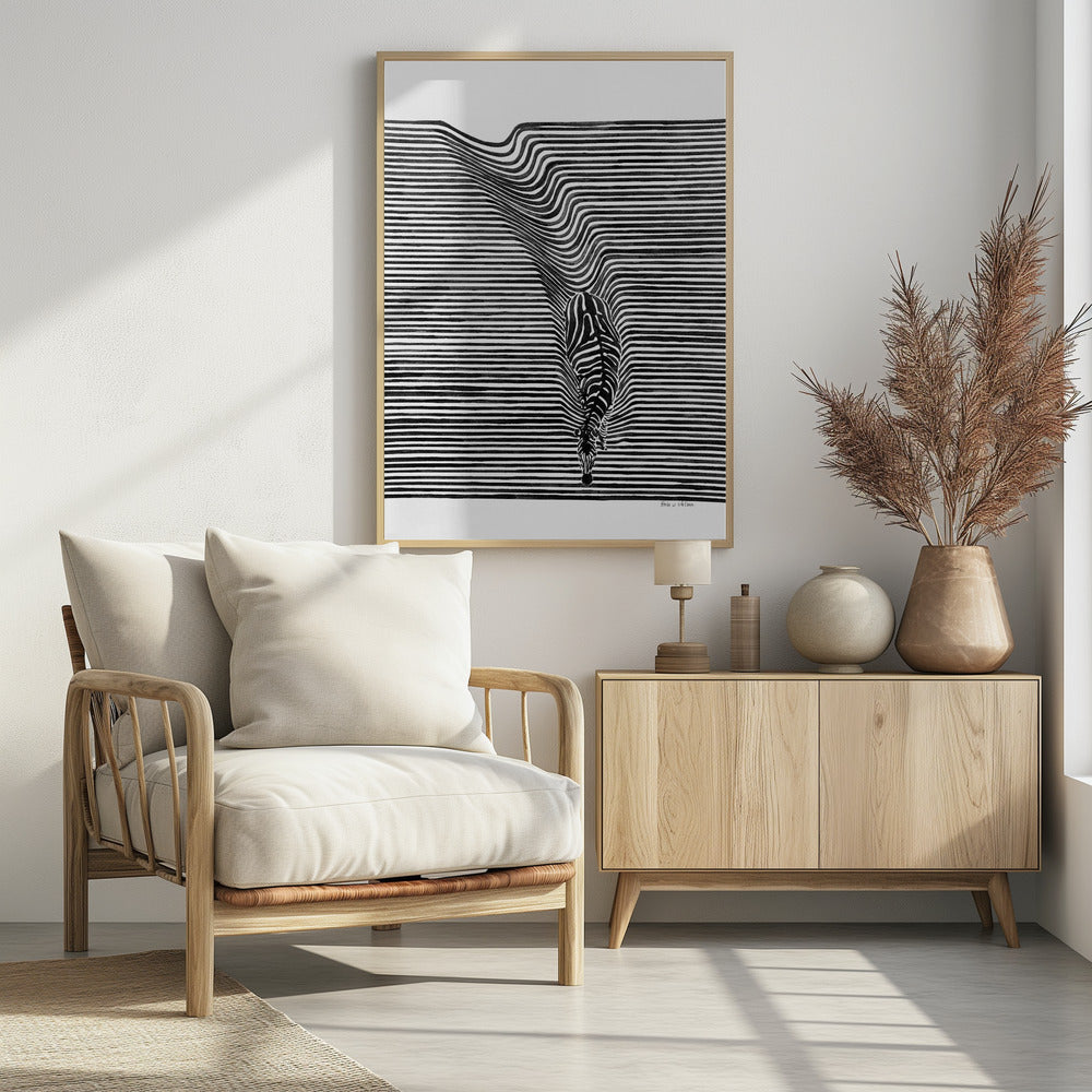 Zebra im Gras | Poster