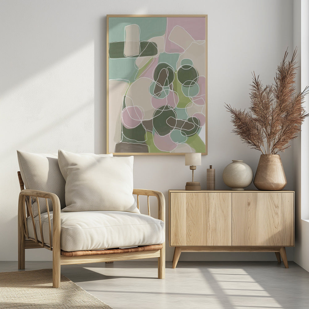 Abstraktes Grün und Pink | Poster