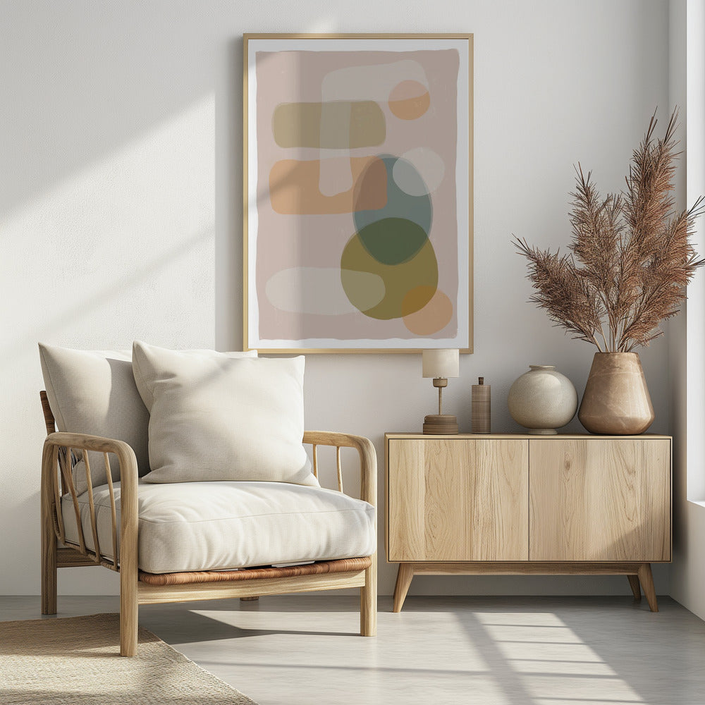 Abstract Pebbles Orange Tones | Poster