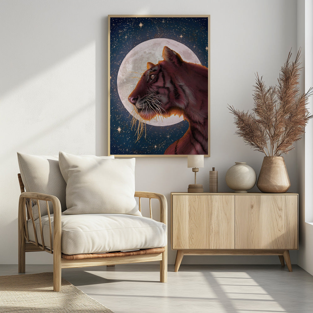 Mond und Tiger Farbe Groß | Poster