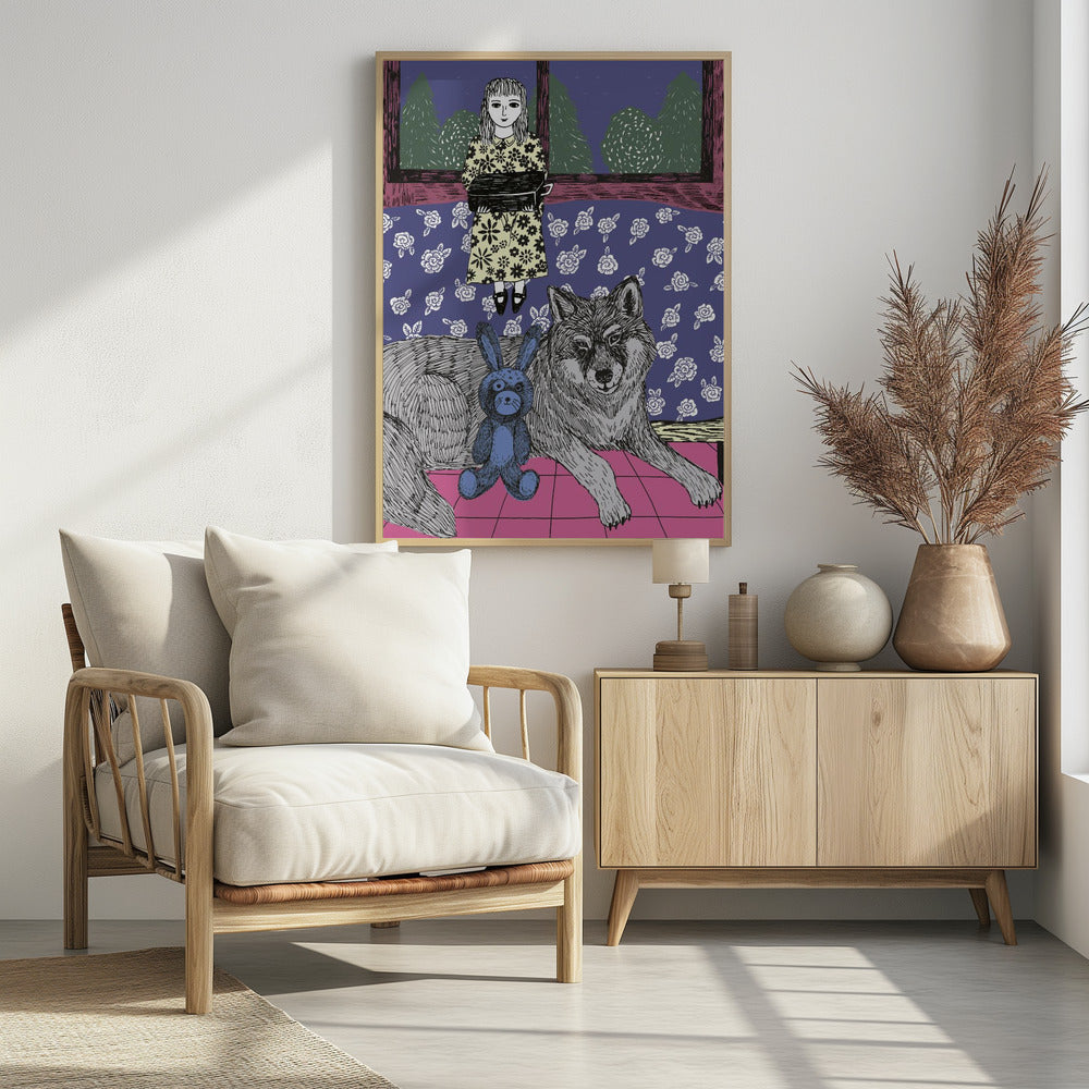 Mädchen mit Wolf | Poster