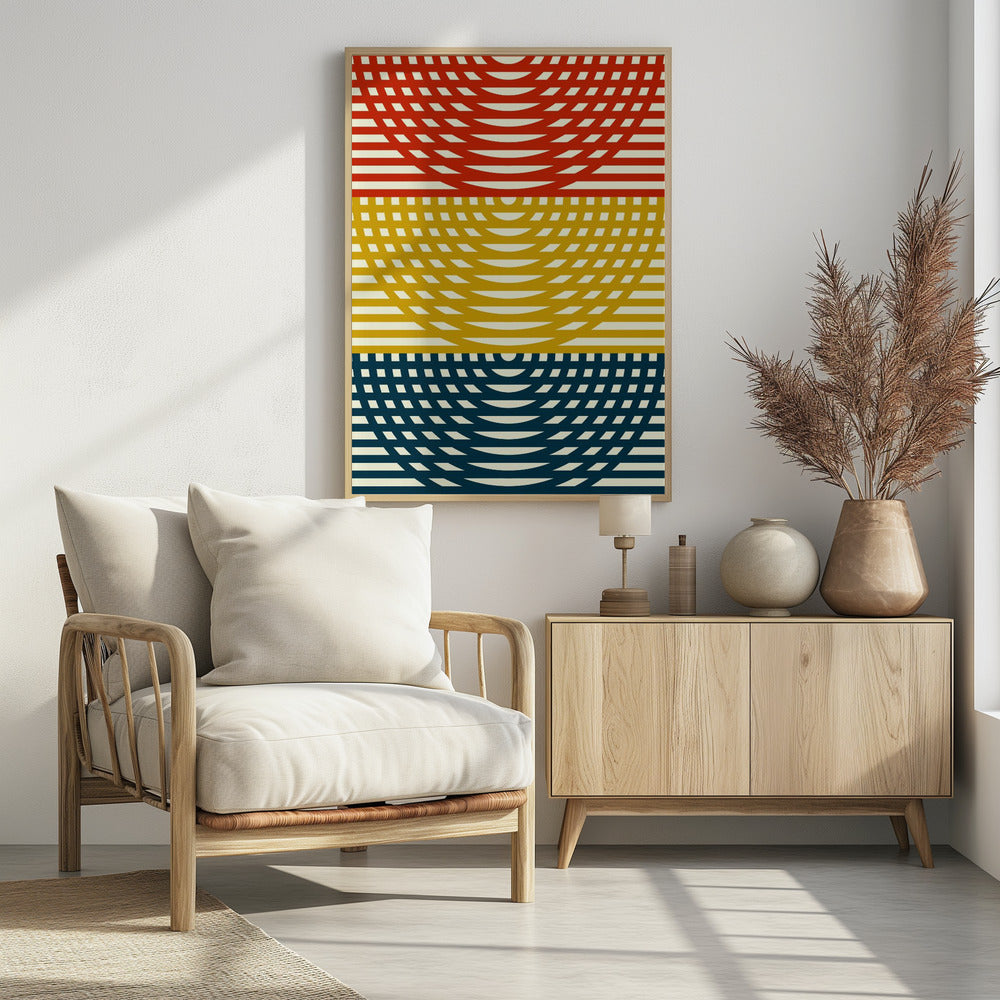 Dreifarbige Wellen | Poster
