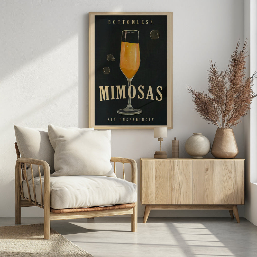 Bodenlose Mimosen Art Deco Cocktail Bar Kunst | Poster