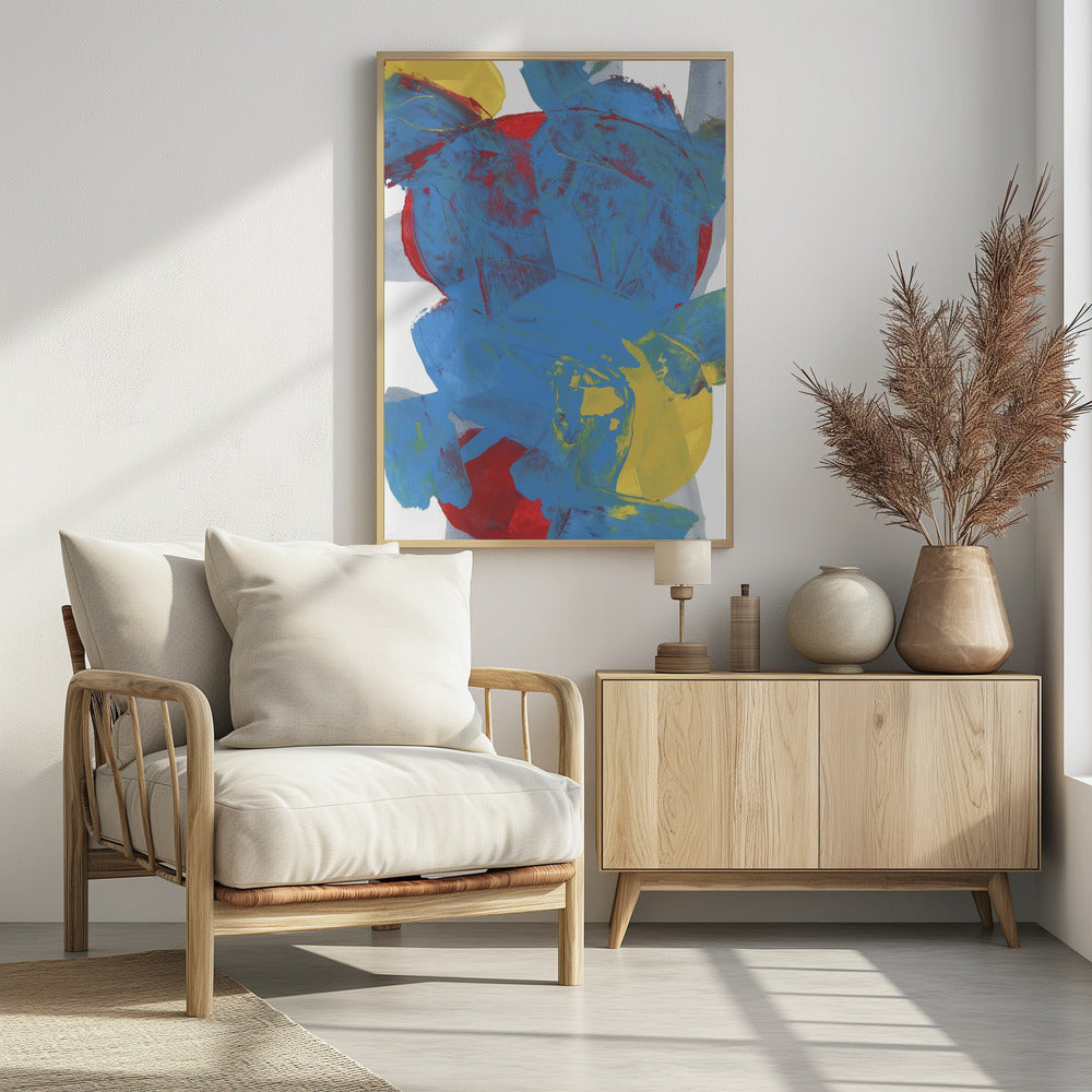 Abstract Blue Red Yellow Shapes 1 | Poster