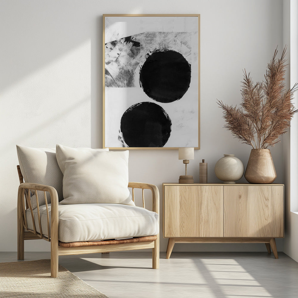 Abstrakte Punkte in Schwarz und Weiß 5 | Poster