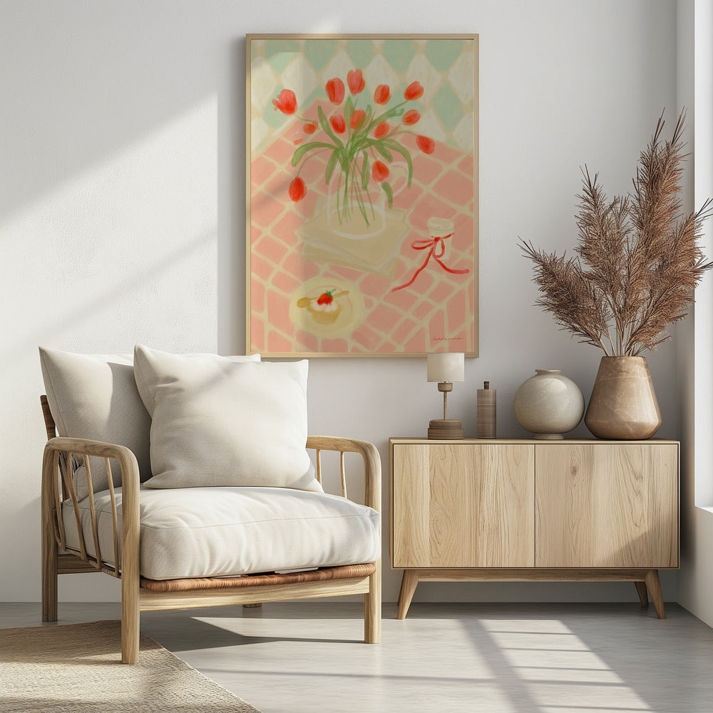 Rote Tulpen Sommerpicknick | Poster