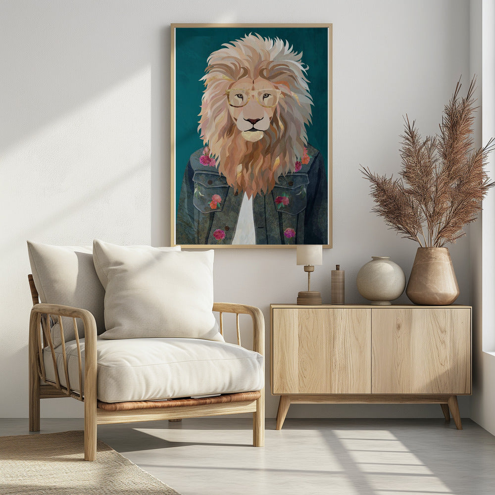 Goldener Modelöwe 2 | Poster