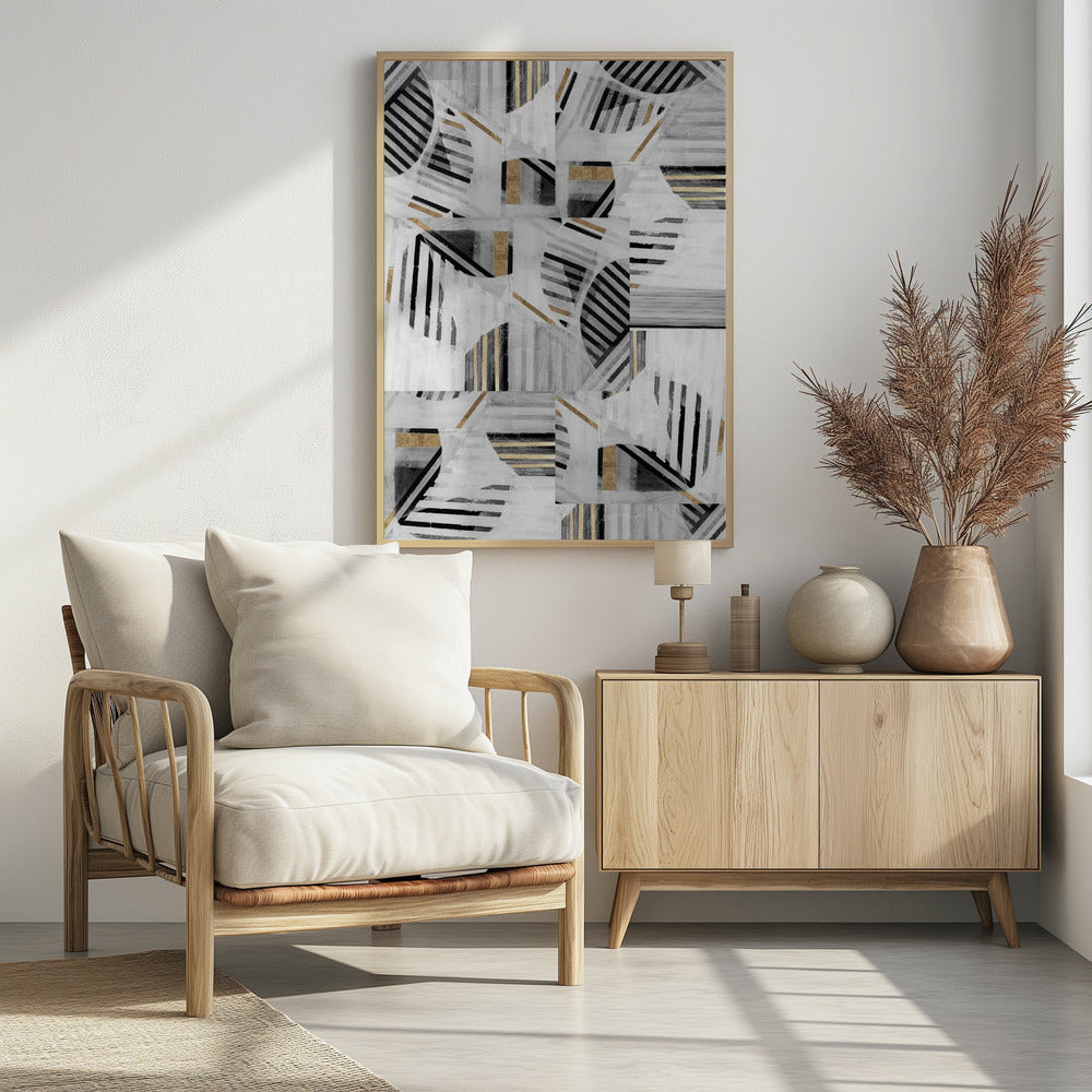 Abstract Back White Gold1 | Poster