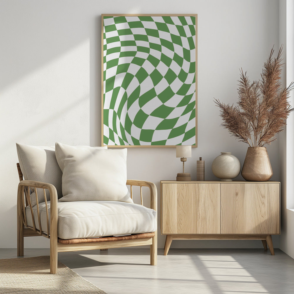 Grünes Schachbrett | Poster