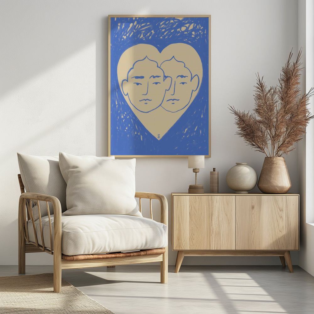 Zwei abstrakte Gesichter | Poster