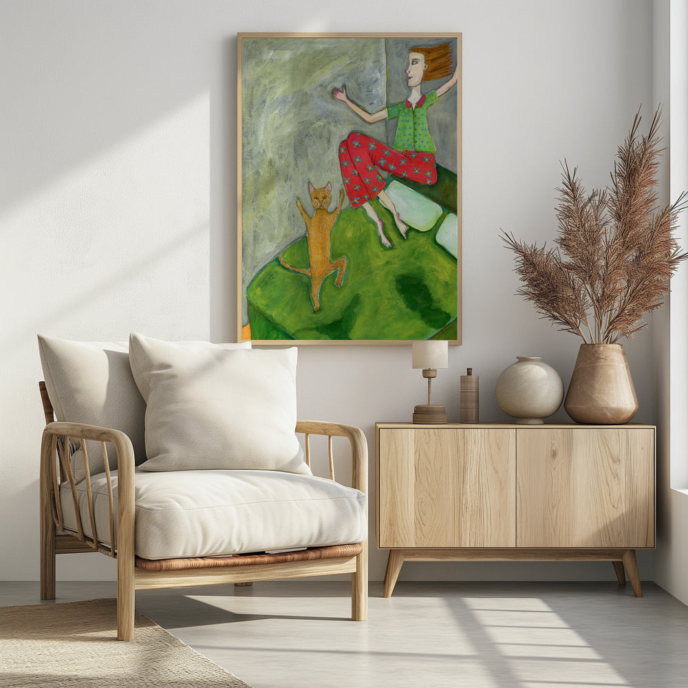 Cat Lover Jumping Joyful | Poster