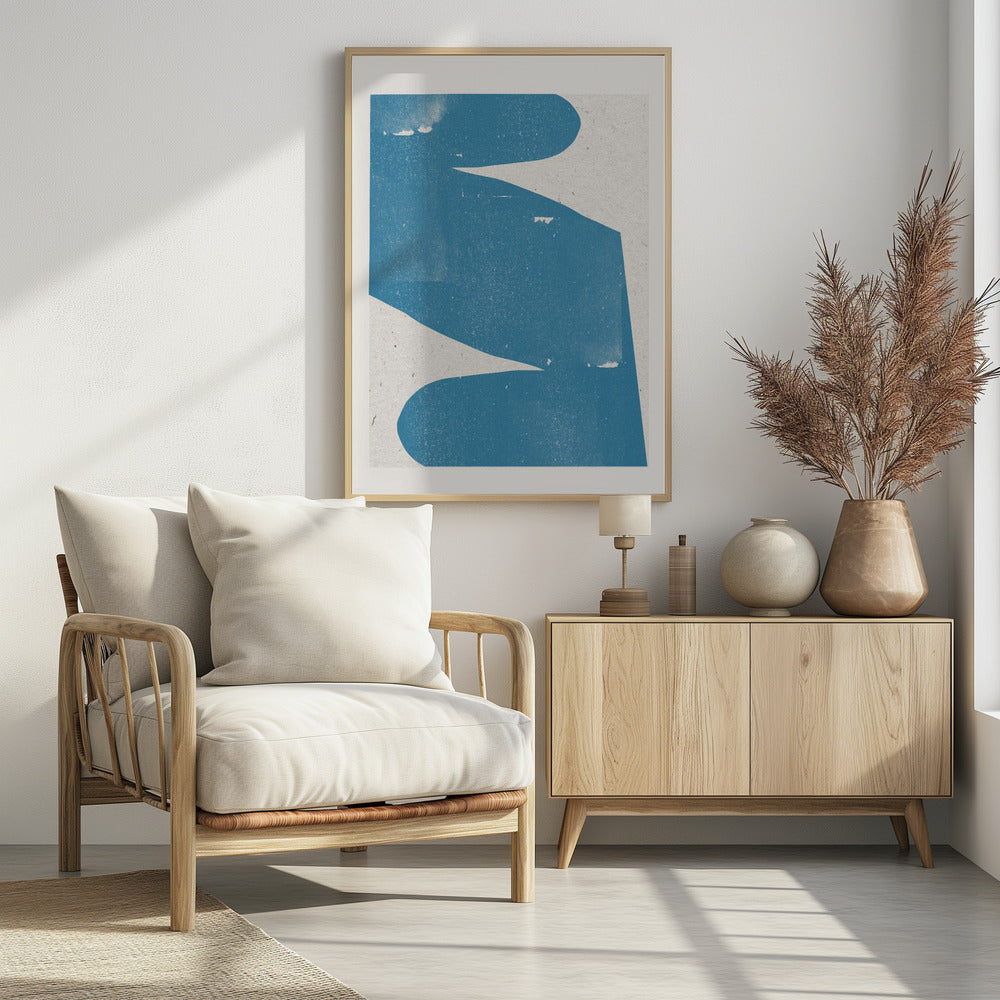 Blue Abstract Curve | Poster