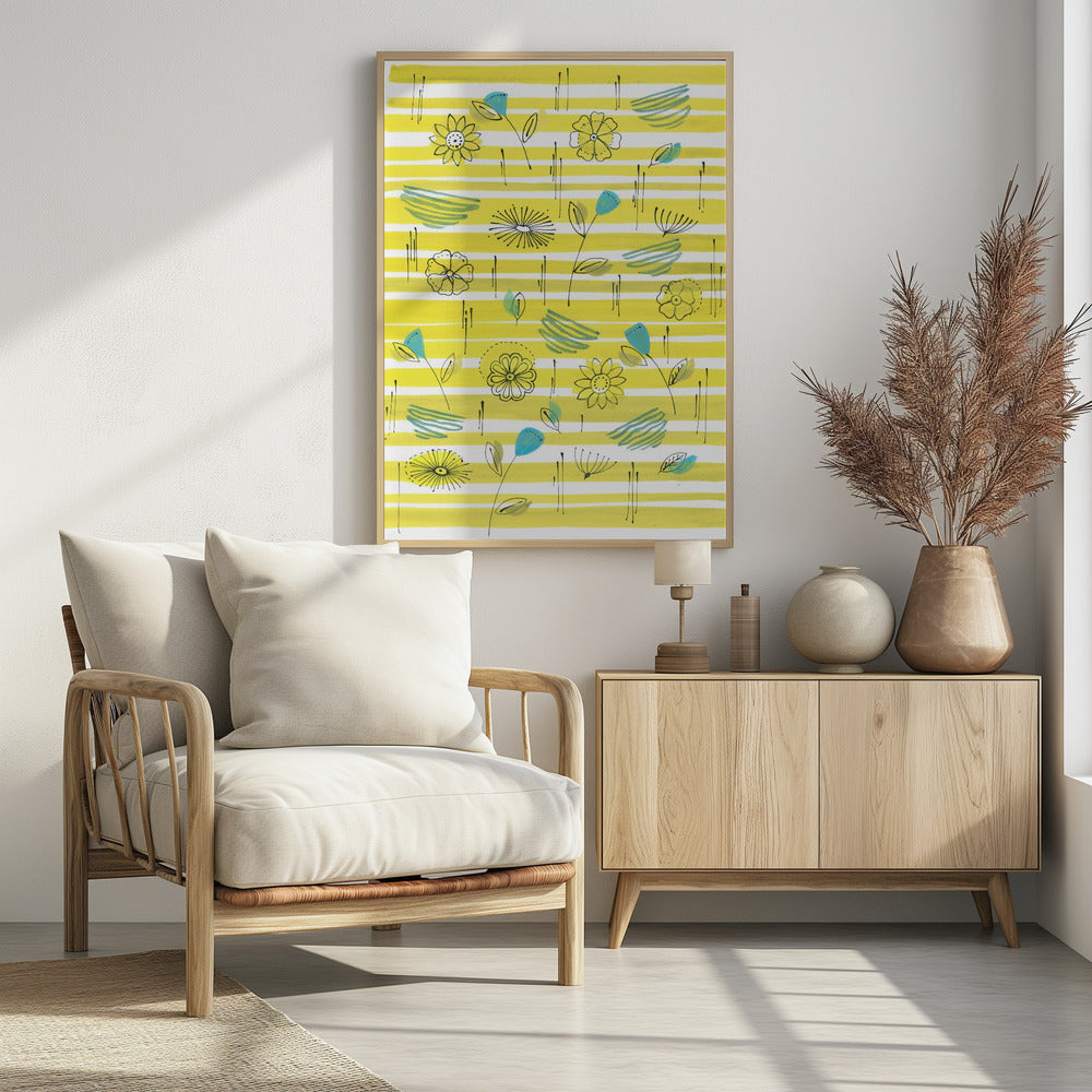 Stripes and Flowers | Poster