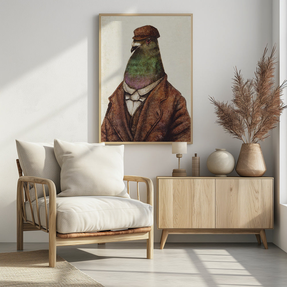 Pigeon Dressed In Vintage Attire | Poster