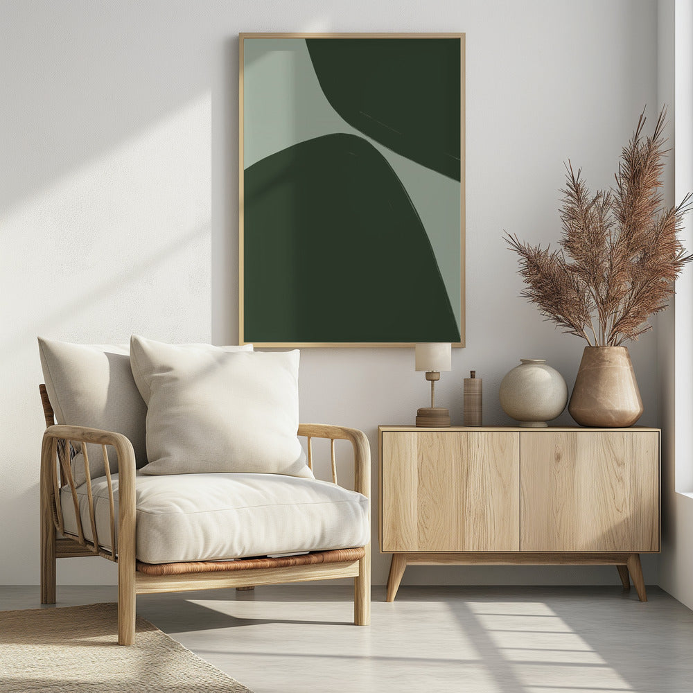 Bold Green Curves | Poster