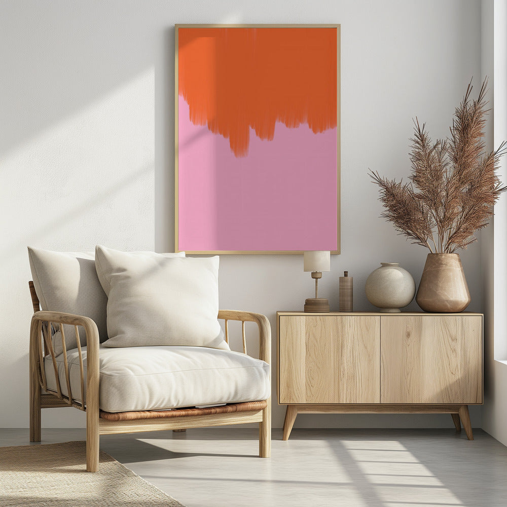 Orange über Blüte | Poster