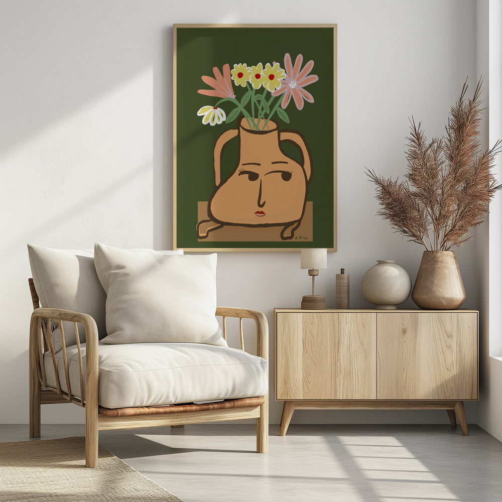 Lady vase with flowers | Poster