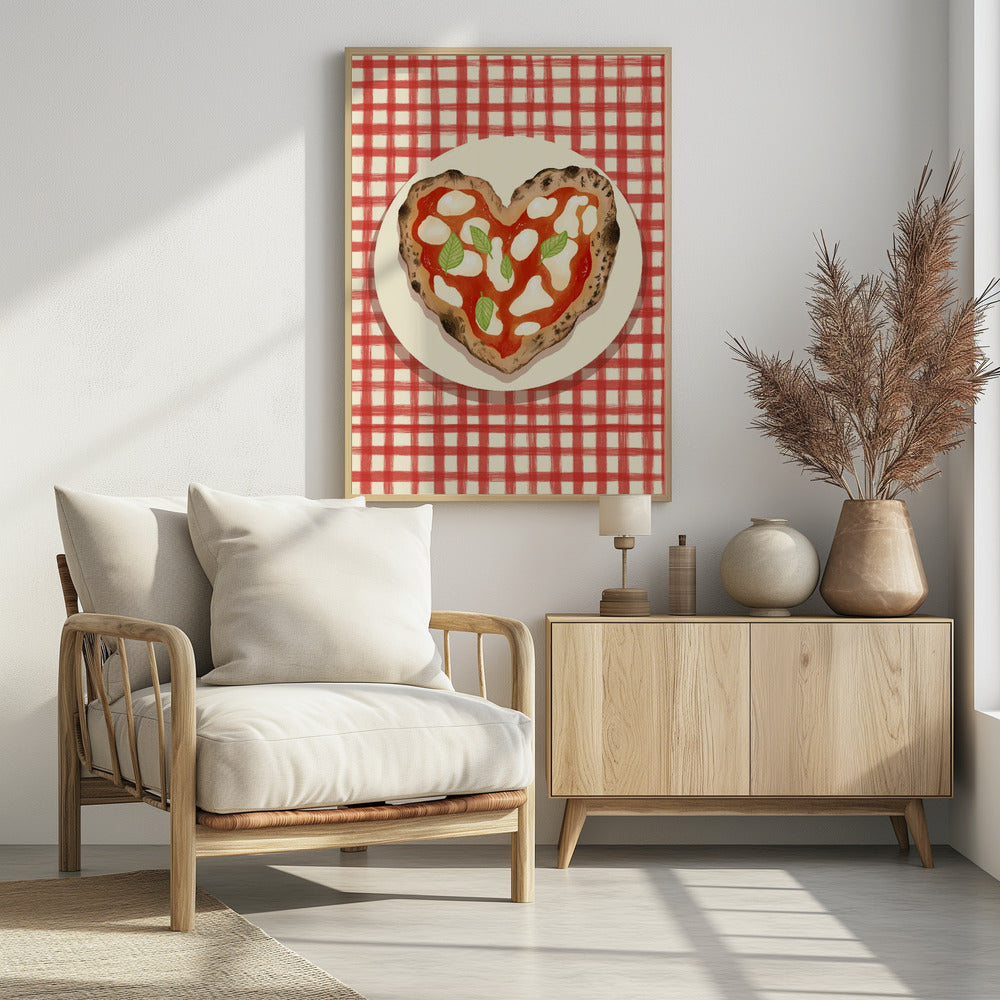 Pizza Heart checked | Poster