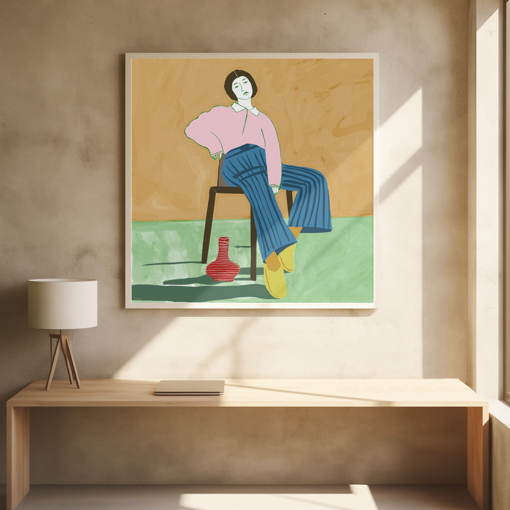 Sitzende Dame mit ihrer Vase | Poster