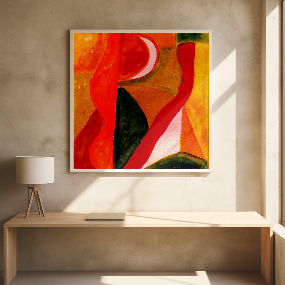 Rot und Gold Abstrakt | Poster