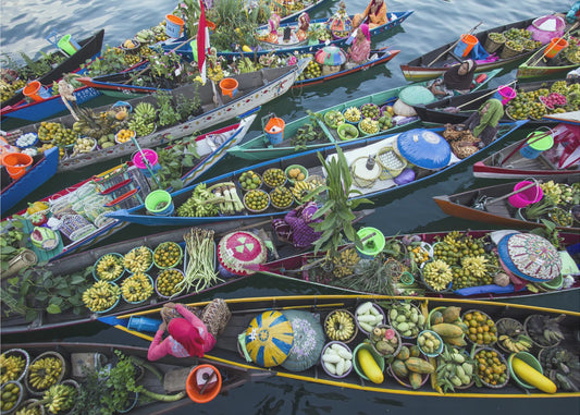 Schwimmender Markt von Banjarmasin | Leinwand