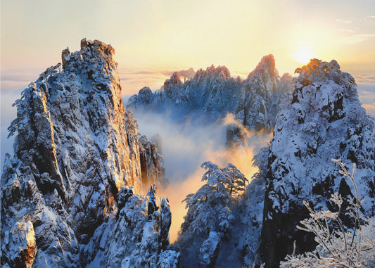 Sonnenaufgang am Berg Huang Shan | Poster