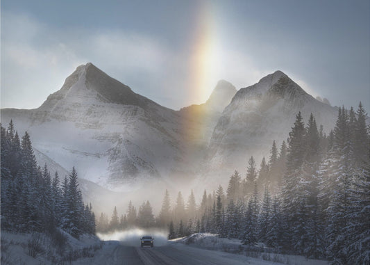 Reiten unter gefrorenem Regenbogen | Leinwand