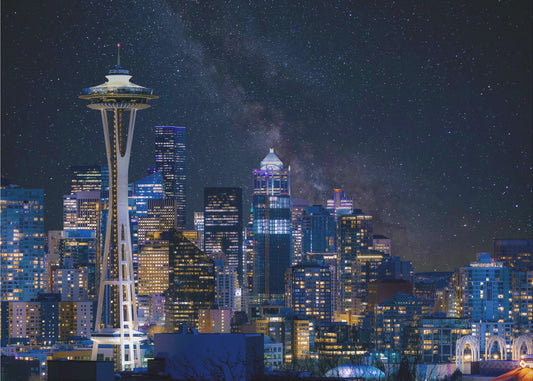 Nacht in Seattle | Leinwand