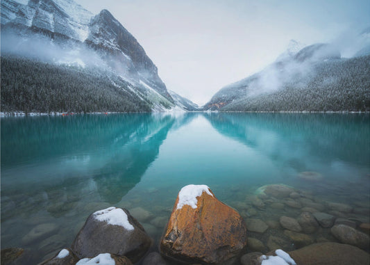 Nebliger Lake Louise | Leinwand