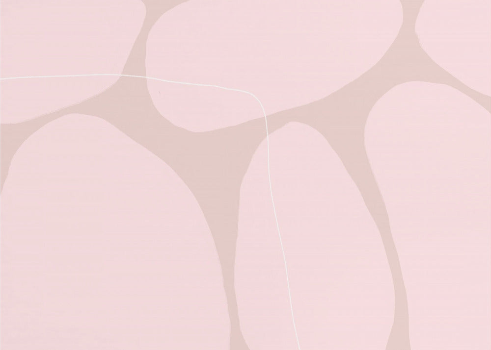 Rosa organische Formen und dünne weiße Linien | Poster